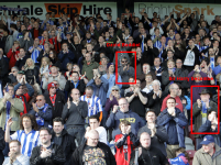 Ex-Albion player Peter Sayer seen holding invisible camcorder at Rochdale game.png