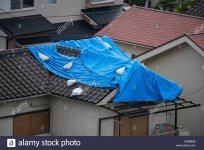 tattered-blue-tarp-on-roof-after-strong-typhoon-wind-damage-2A36BK8.jpg